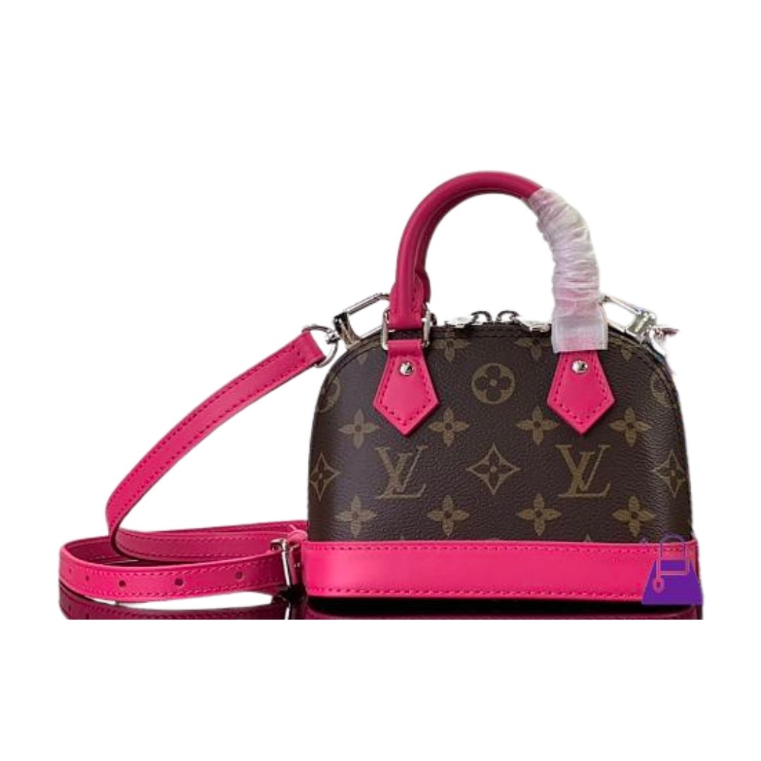 Alma BB Tasche Braun und Pink 18cm