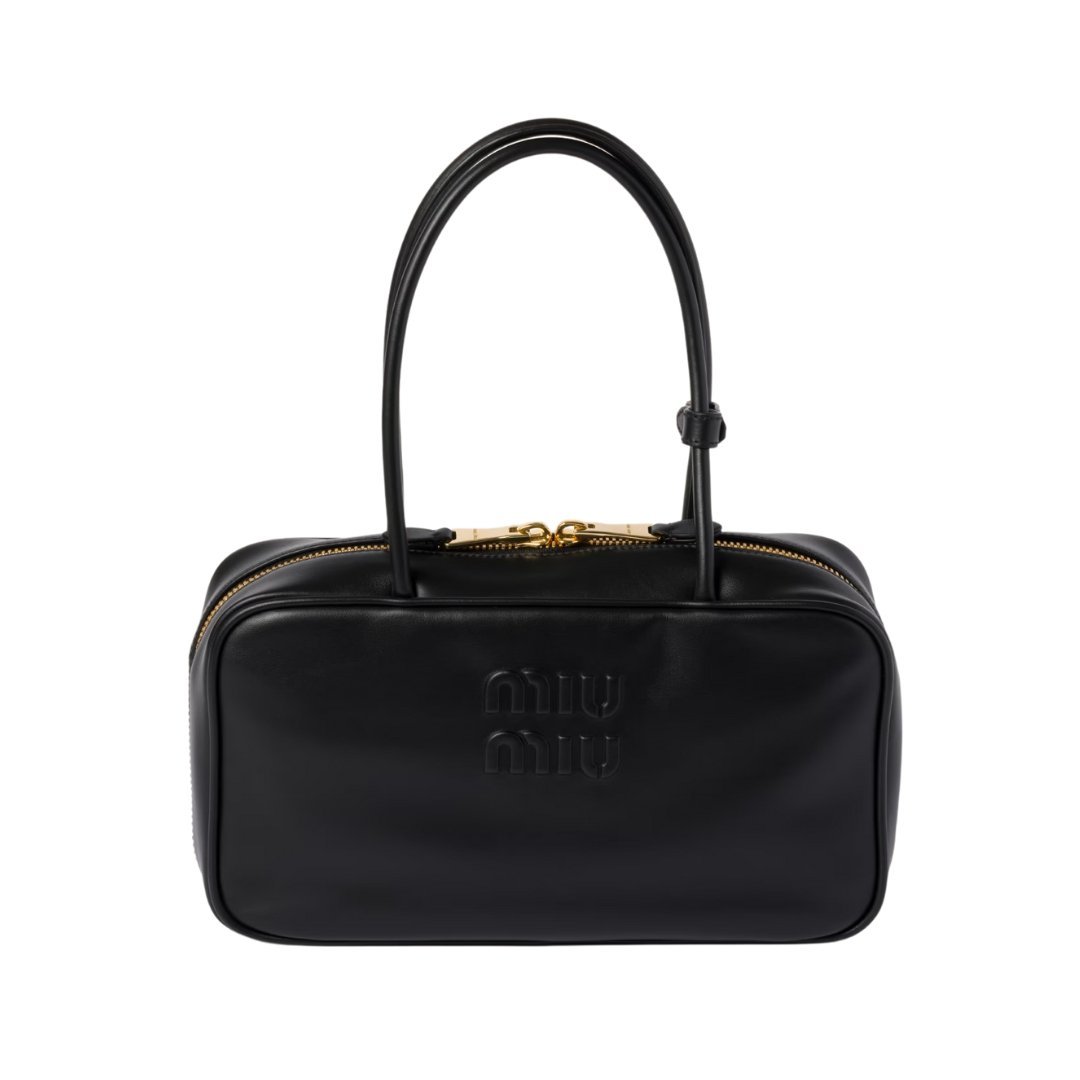 Schwarze Leder-Top-Griff 17cm