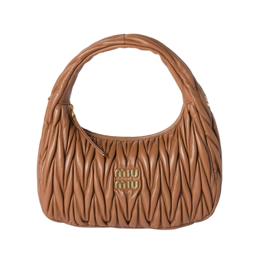 Nappa-Leder-Hobo Cognac 18cm