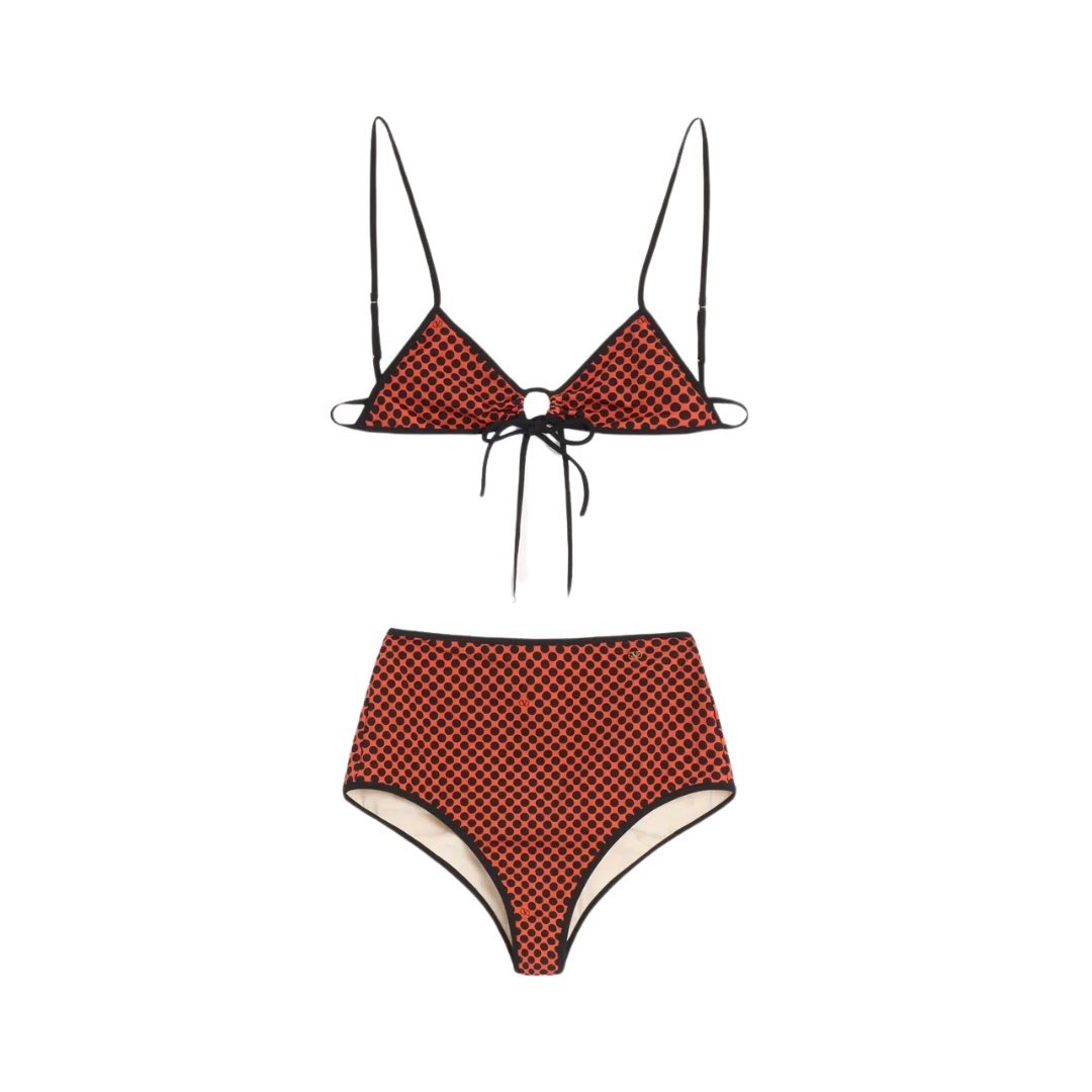 Lycra Bikini Rot/Schwarz